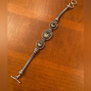 Suarti Bali Indonesia 925 SterlingSilver Lt. Green Adjustable Bracelet 71/2”-8”